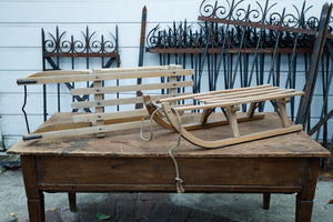 Original Vintage Wooden French Sleigh Sledge