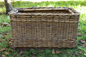 Vintage French Wicker Wine Crate - No 24