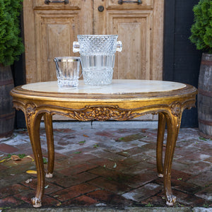 Italian Marble Topped Gilded Parlour Table