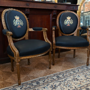 Antique French Parlour Chairs ~ King Of France Coat Of Arms