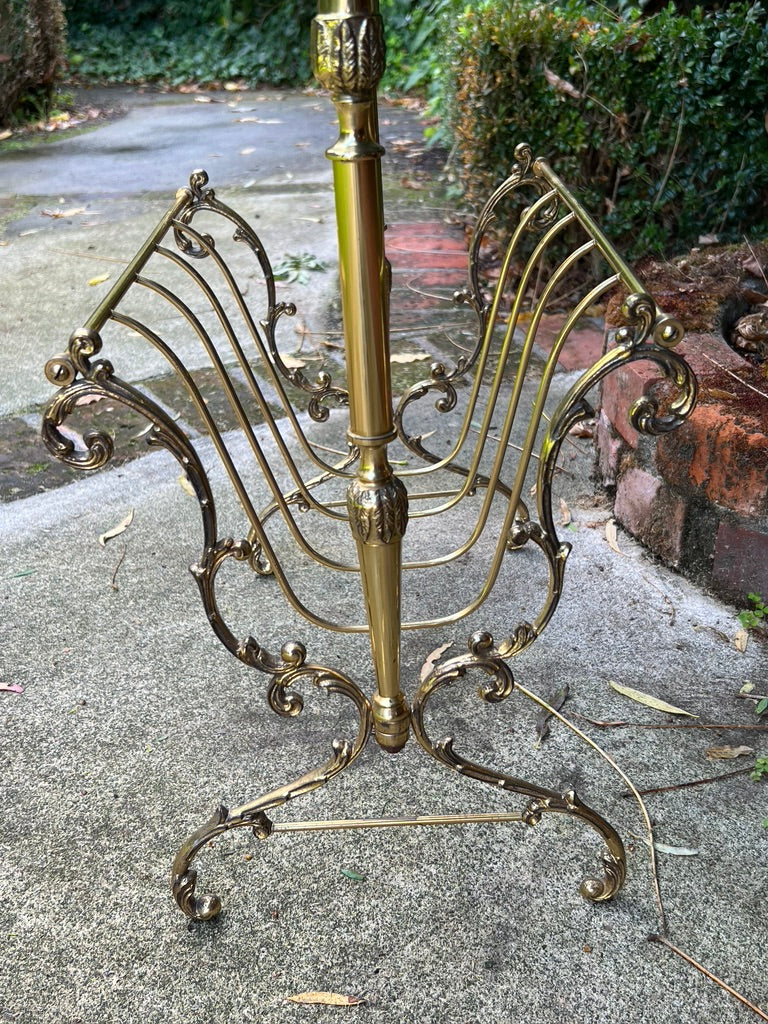 French Mid Century Brass Magazine/Paper Rack