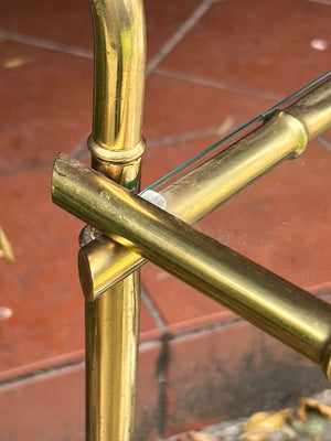 French Mid Century Brass Bamboo Drinks Trolley