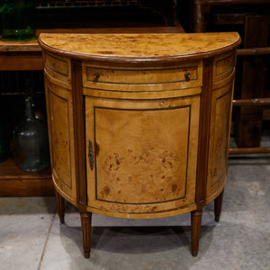 Antique French Half Circle Walnut Veneer Cabinet