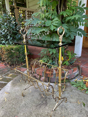 French Mid Century Brass Magazine/Paper Rack