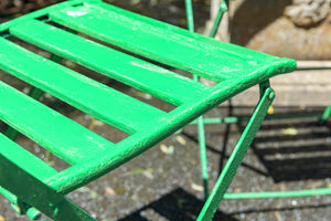 Vintage French Wooden Green Bistro Chairs