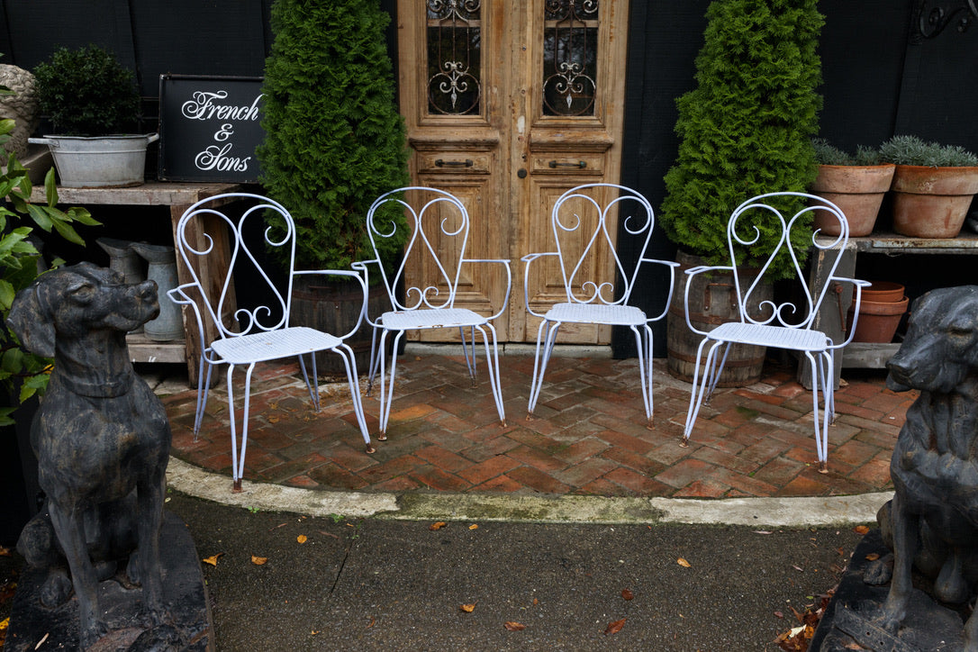 Lilac Metal Garden Carver Chairs