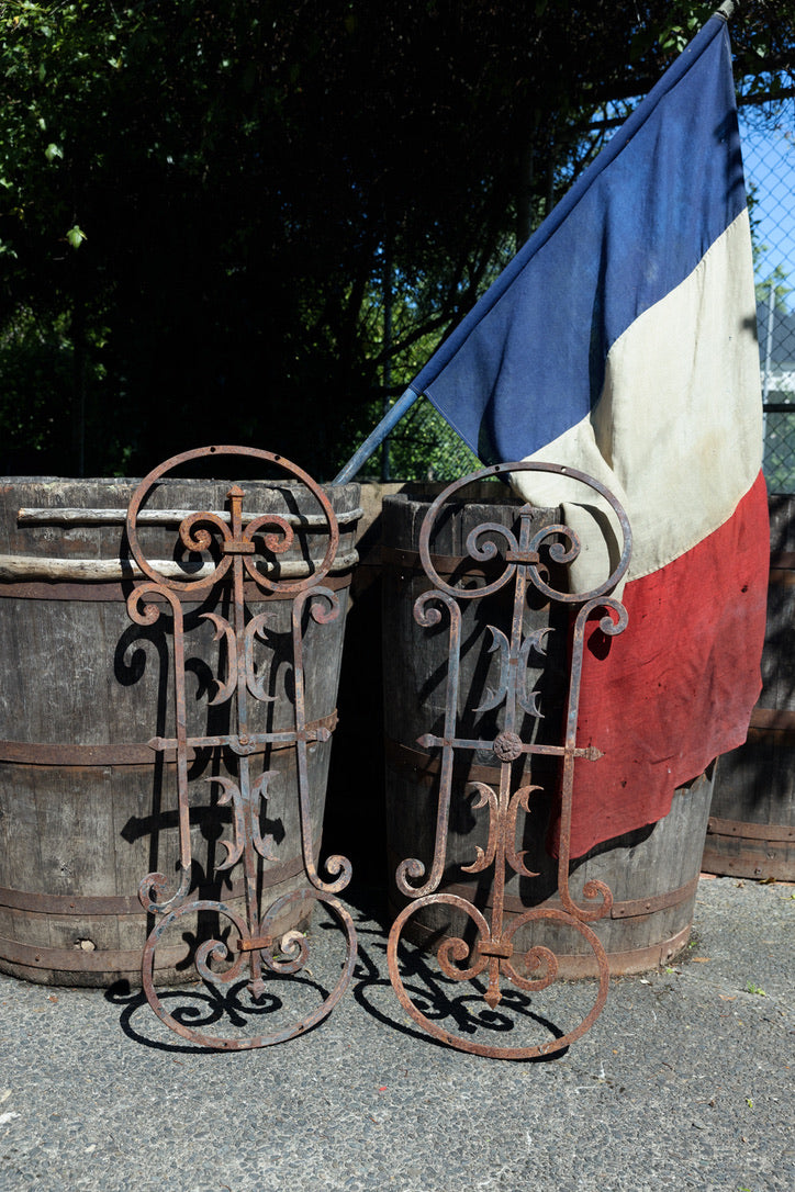 Vintage French Wrought Iron Fence Grills