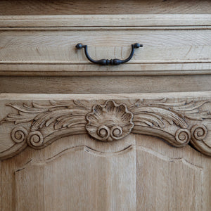 Vintage French Bleached Oak Buffet