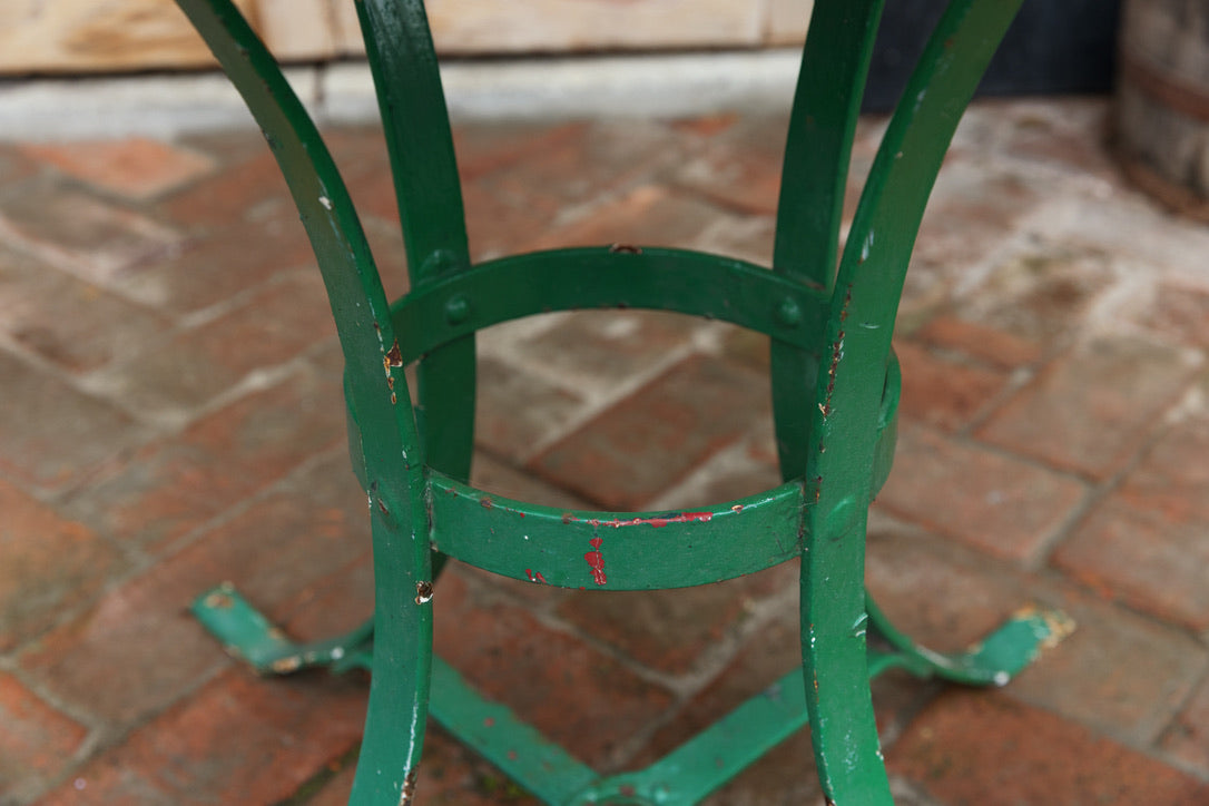 French Green Metal Garden Table