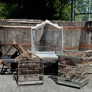 Antique French Wooden Birdcages