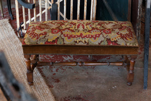 French Oak Tapestry Bench Seat