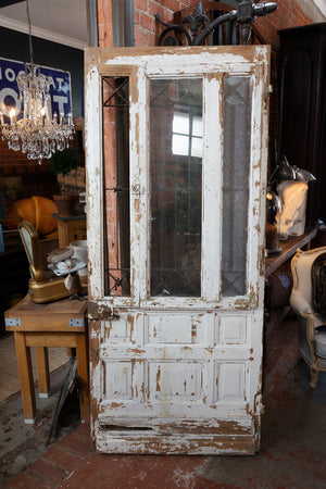 Antique French Entrance Door - White Patina
