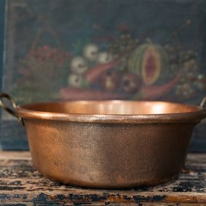 French Copper Pan with Brass Handles - C12
