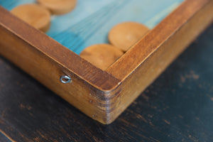 1930's French Wooden Game Set - Backgammon & Checkers