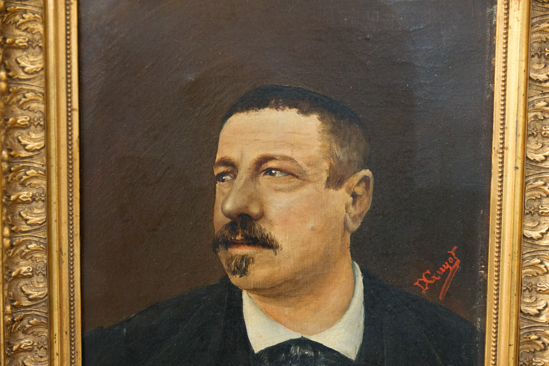 French Oil Canvas Portrait - Beau Monsieur Coquin