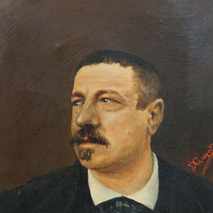 French Oil Canvas Portrait - Beau Monsieur Coquin