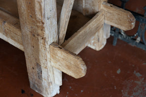 1930's French Bleached Oak Workbench