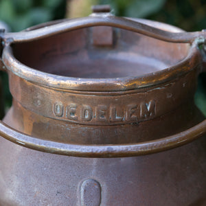 Vintage Belgium Copper Milk Churns
