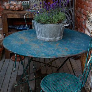 French Iron Garden Table - Green Patina