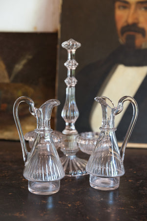 French Crystal Cruet Set - Oil & Vinegar - No - 7B