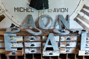 Original French Industrial 1930's Zinc Signage Letters
