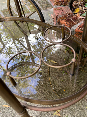 Original French Mid Century Copper & Brass Cocktail Trolley