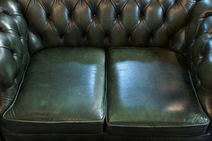 Original Vintage English Leather Sofa