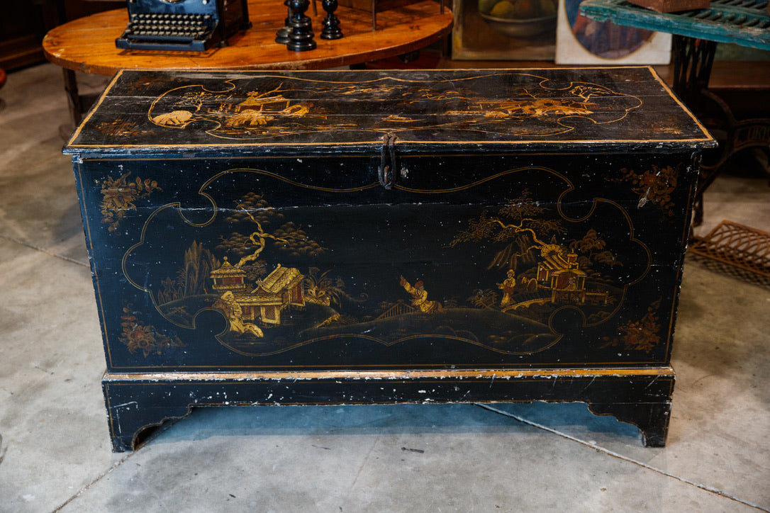19th Century French Chinoiserie Trunk