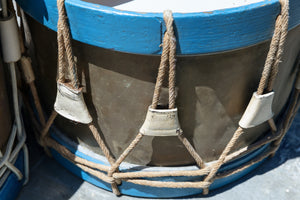 Vintage French Brass Parade Drums