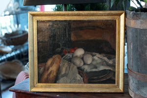 French Oil Canvas - Bread, eggs & Tomatoes