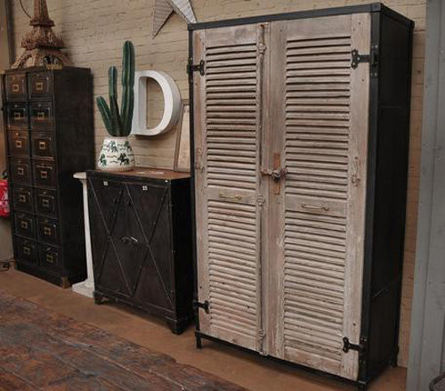 Industrial French Shutter Door Cupboard