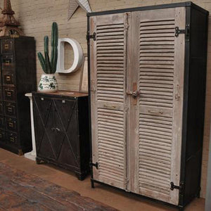 Industrial French Shutter Door Cupboard