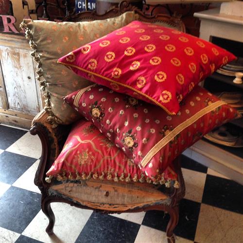 Vintage French Silk Cushions