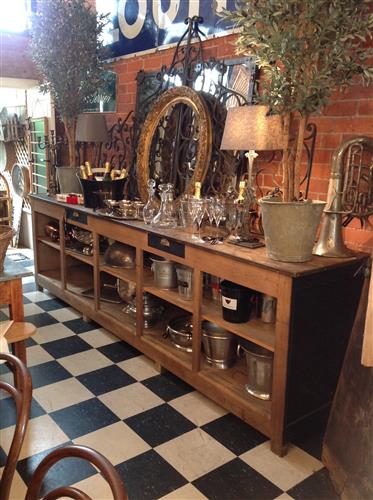 Large French Oak Shop Counter