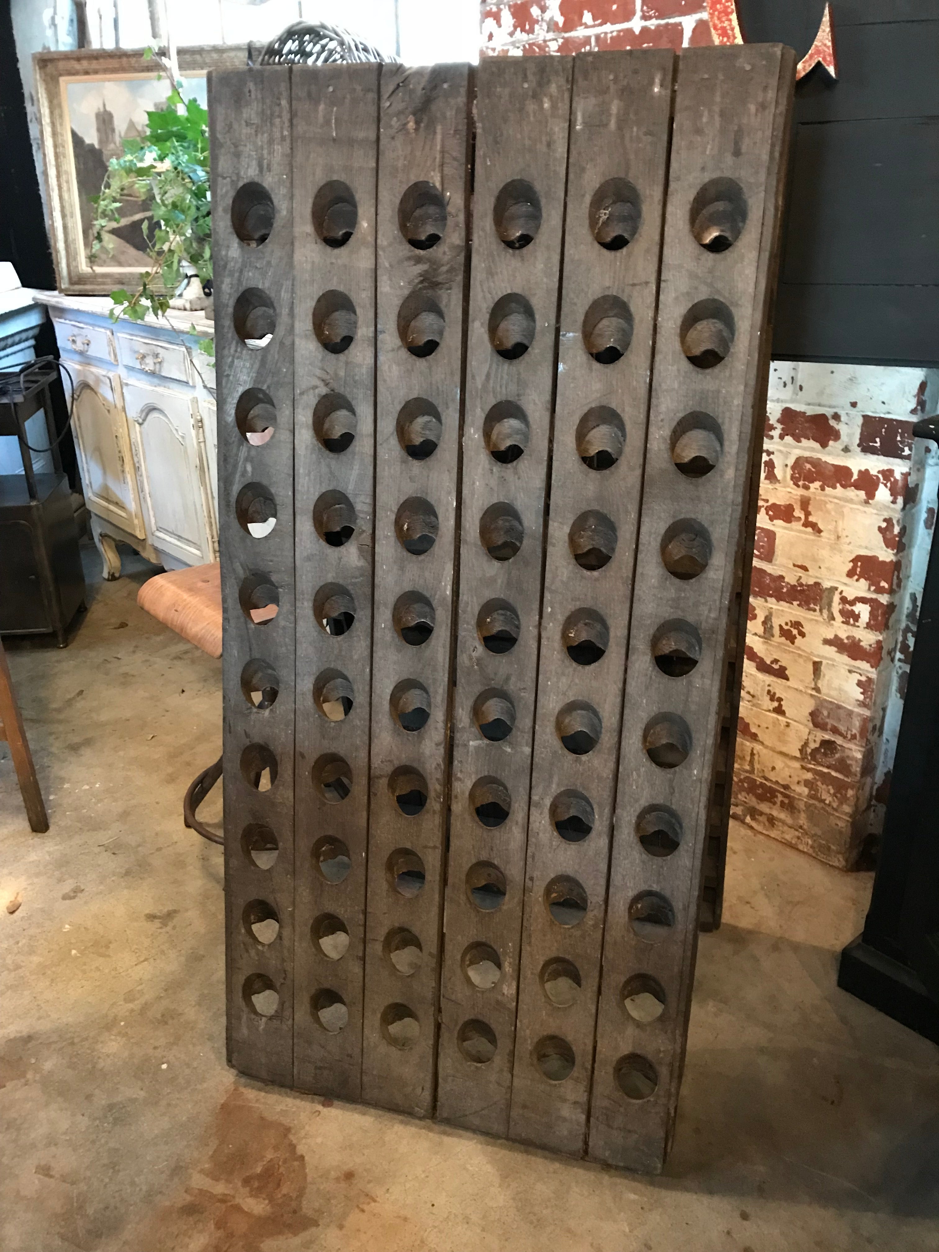 French Wooden Riddling Wine Rack