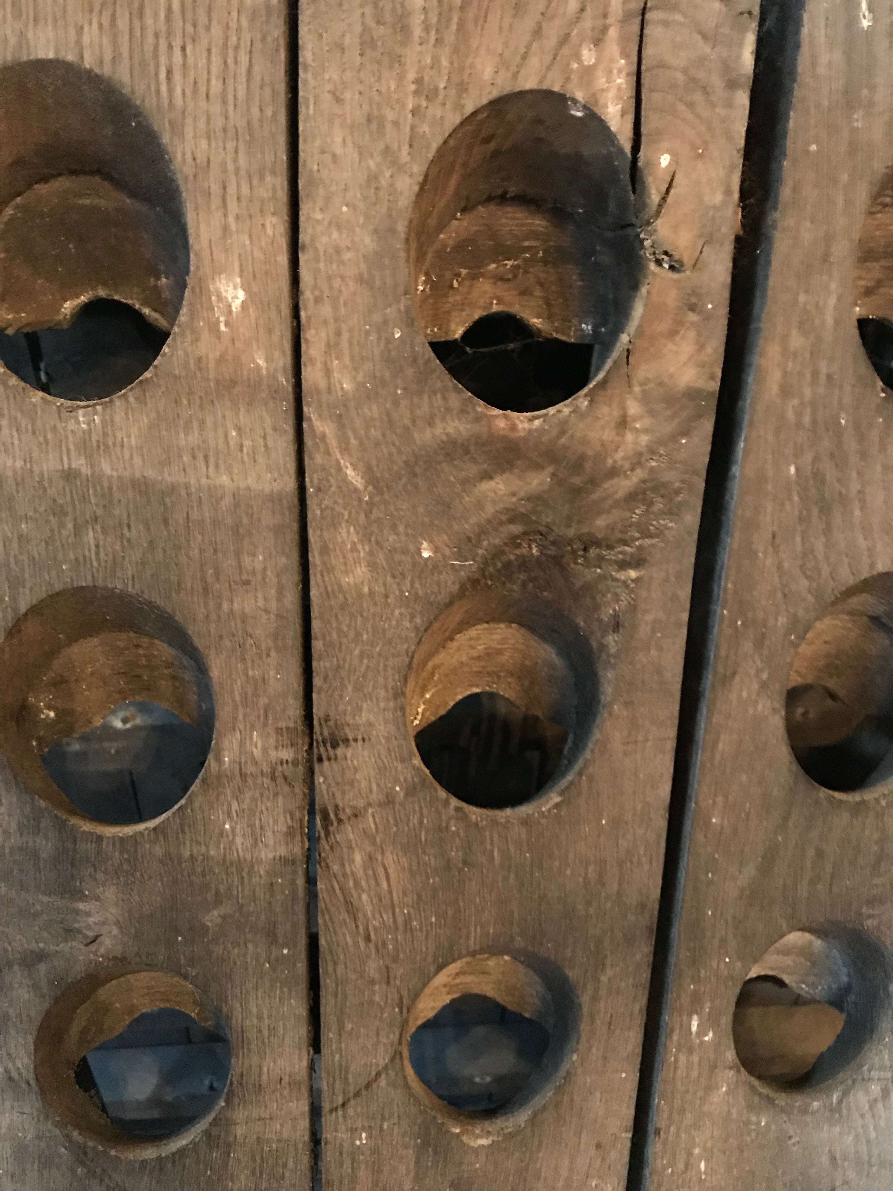 French Wooden Riddling Wine Rack