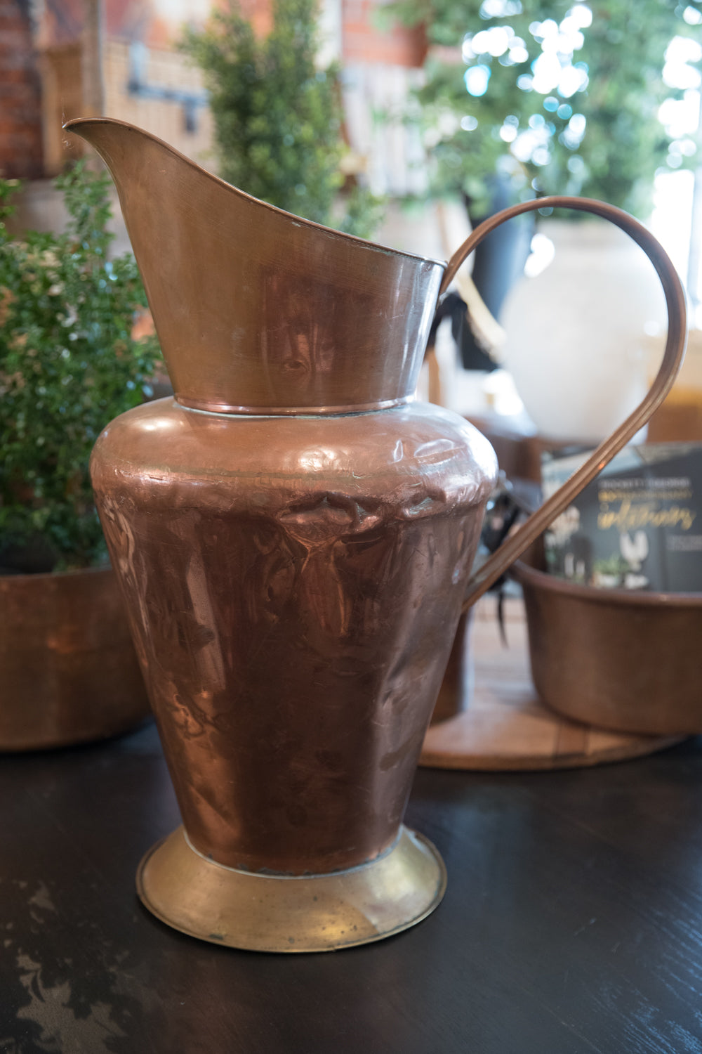 Large French Copper & Brass Pitcher