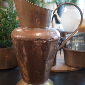 Large French Copper & Brass Pitcher