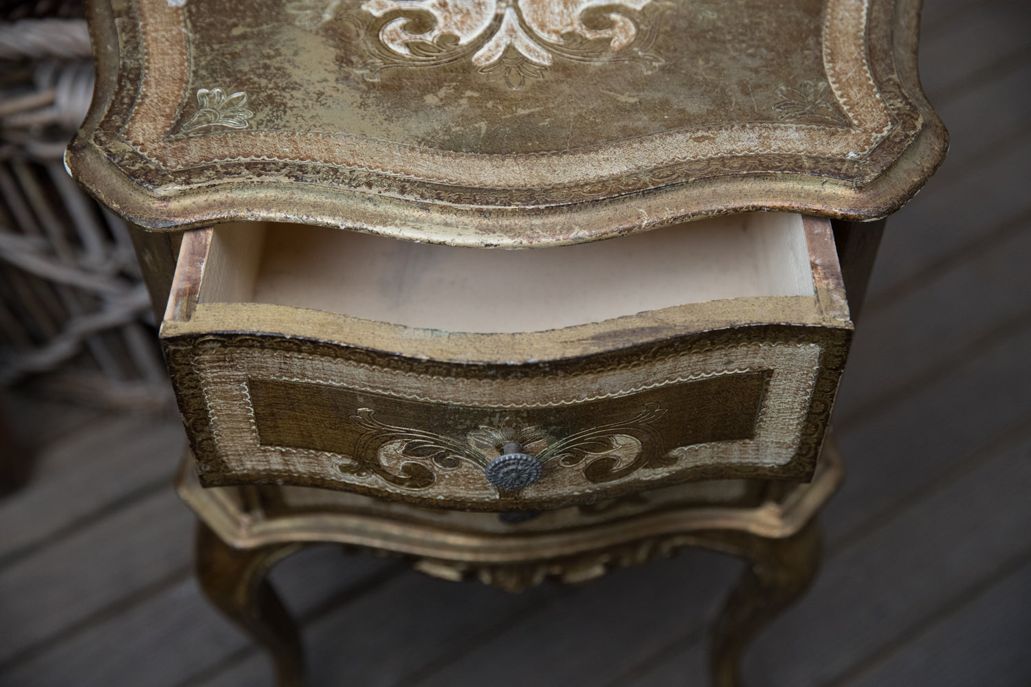 Beautiful Italian Florentine Bedside