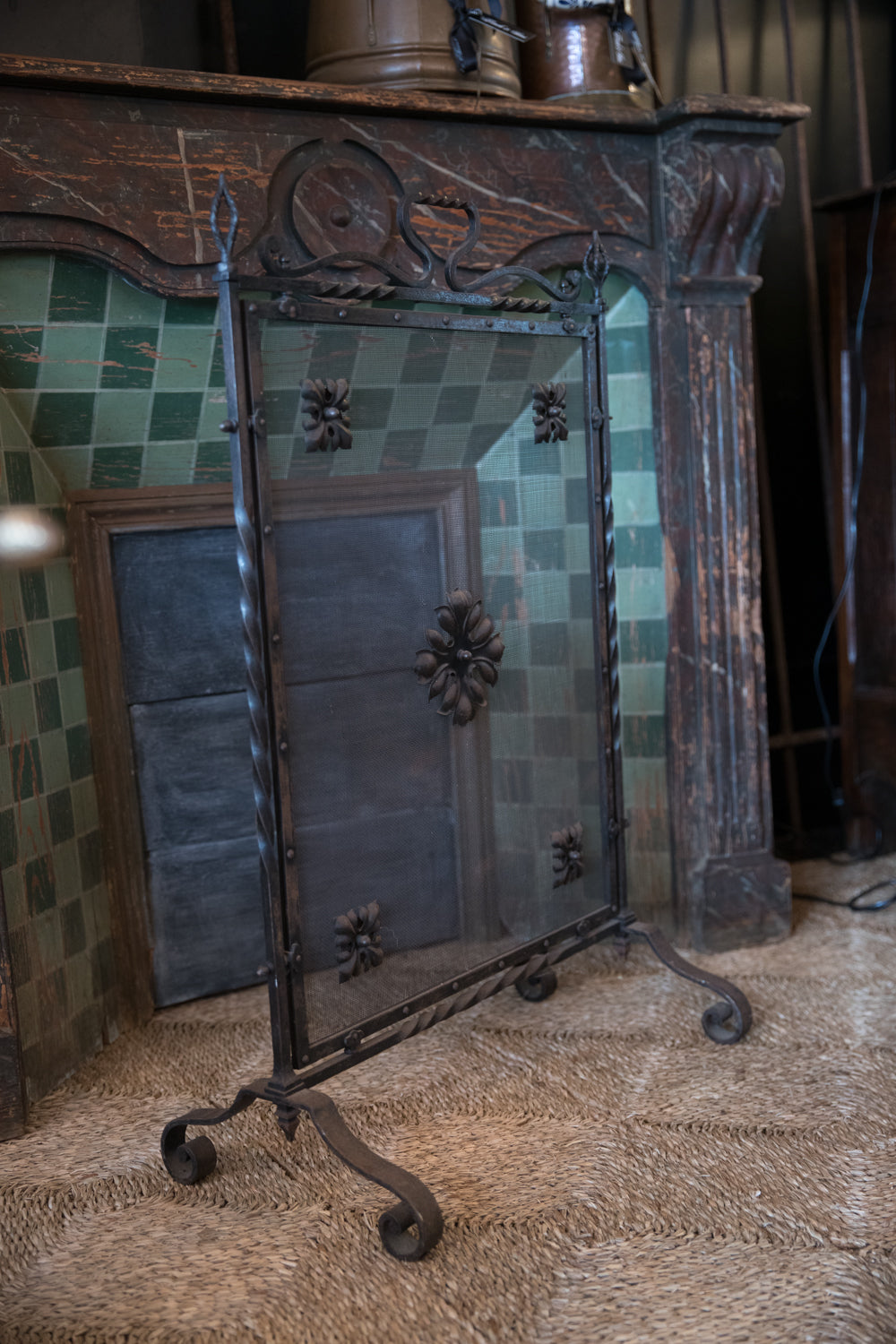 French Wrought Iron Fire Screen