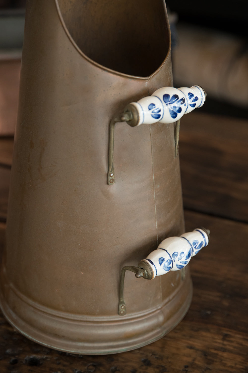 French Copper Coal Shuffle with Enamel Handles