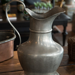 Large French Pewter Wine Jug