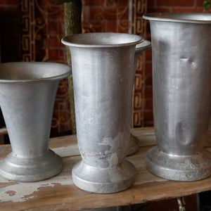 Vintage French Zinc Florist Vases