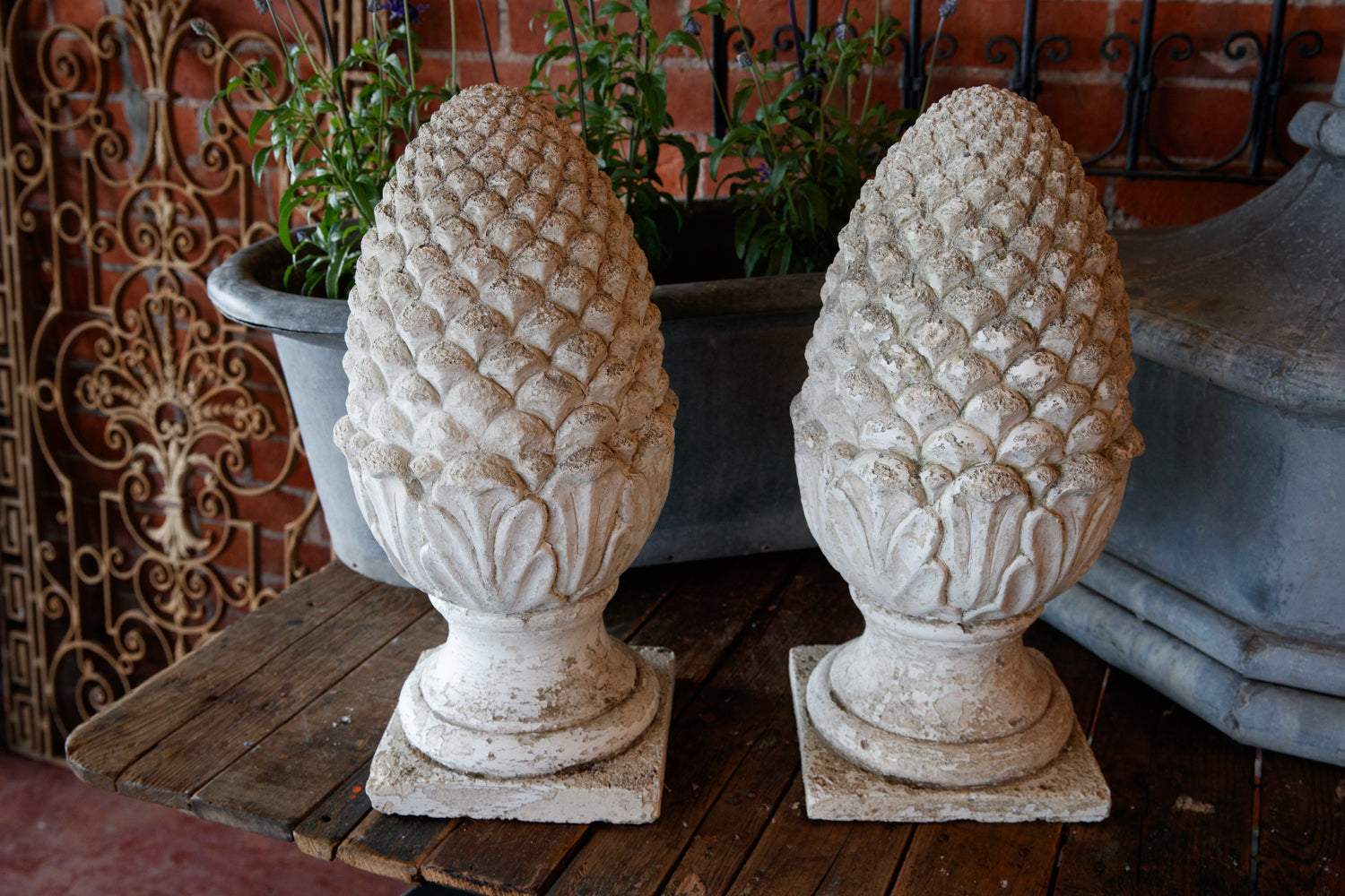 French Acorns - White Patina