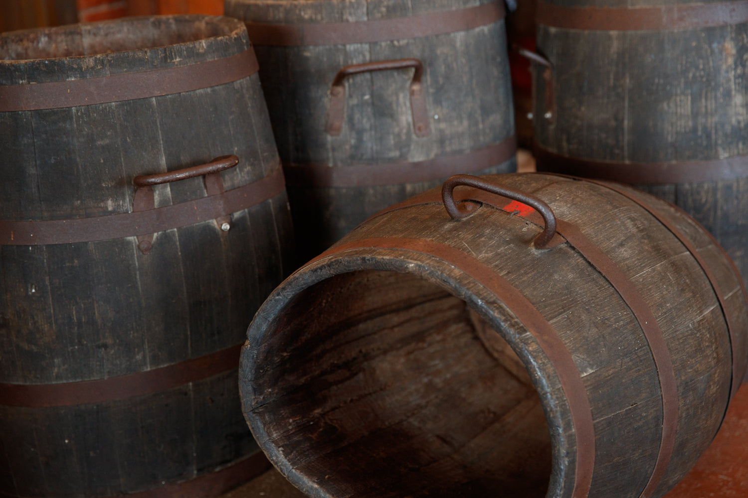 Original Wooden French Grape Barrels