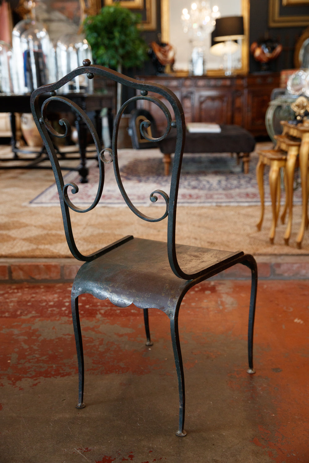 Antique rod iron online chairs