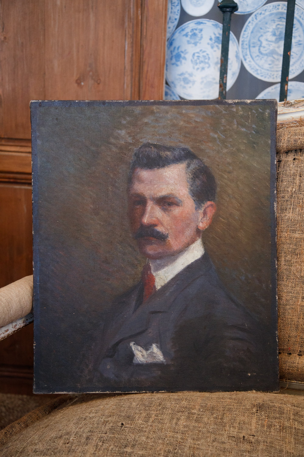 French Oil Canvas Portrait Monsieur