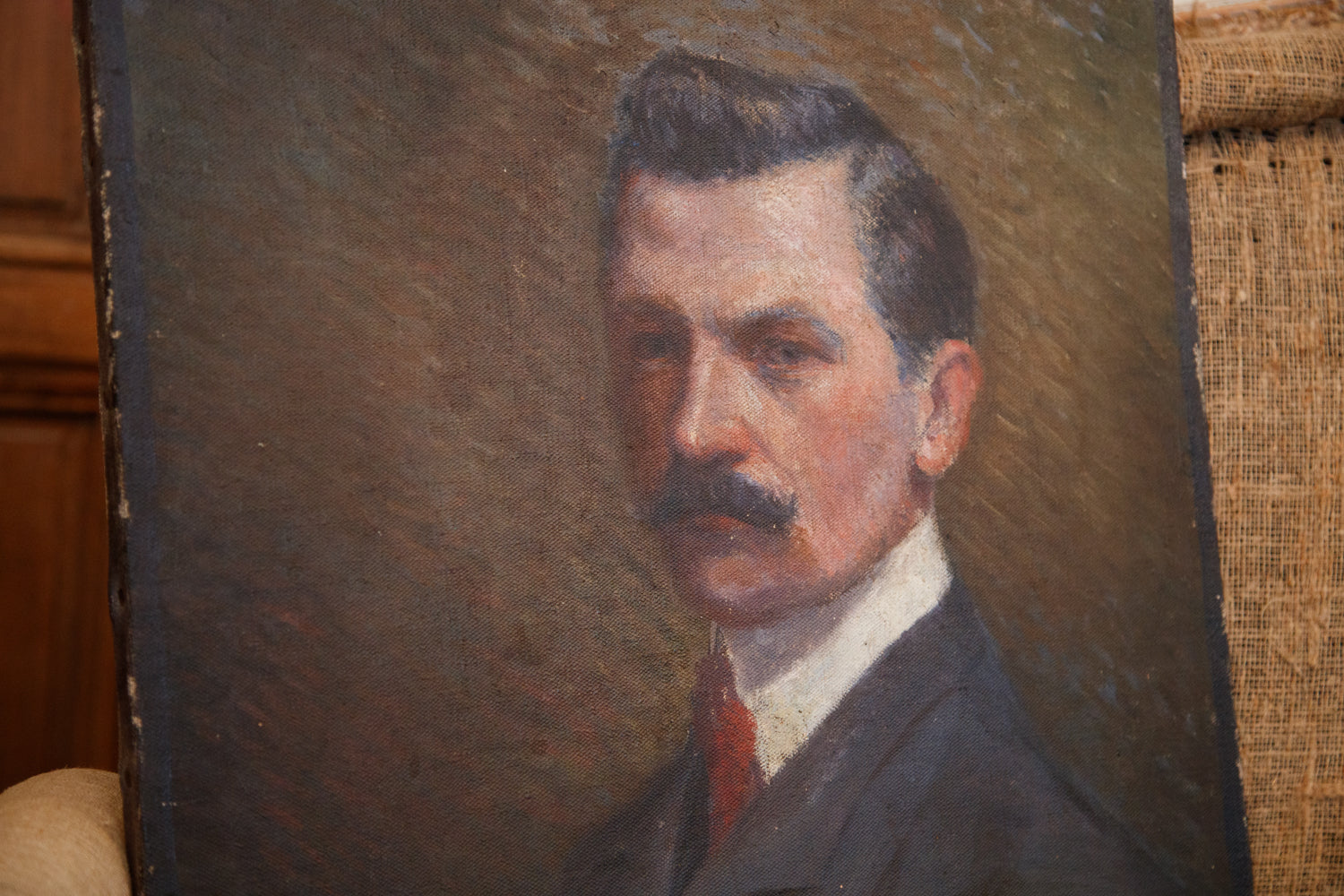 French Oil Canvas Portrait Monsieur