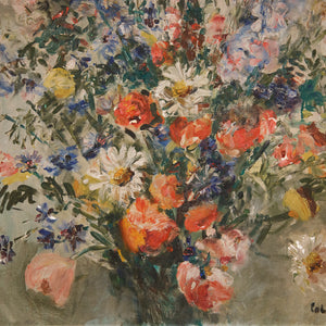 Beautiful Vintage French Oil Canvas On Card