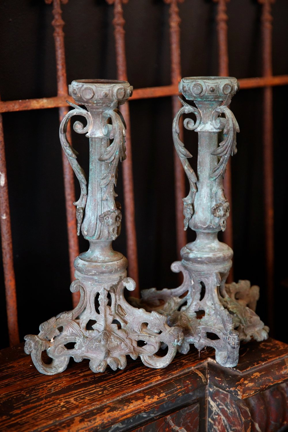 19th Century French Bronze Candlesticks